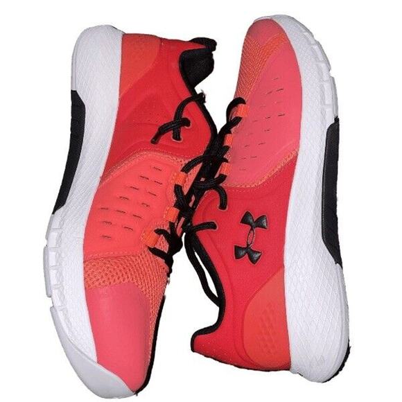 Under Armour Charged Commit 2 Mens Red Coral Trainers (3022027-600) Size 9 - Picture 1 of 8